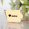 Iowa State Map Heart Name Necklace Detail Iowa state map heart name necklace detail view