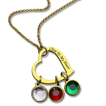 Personalised Close to My Heart Necklace 18ct Gold Plated Personalised Close to My Heart Necklace 18ct Gold Plated