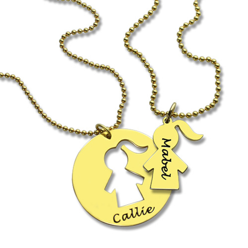 Mother and Child Name Necklace Set Mother and child personalised name necklace set