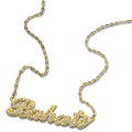 Carrie Name Necklace with Birthstone Detail 18ct gold plated full birthstone Carrie personalised name necklace