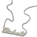 Personalised Carrie name necklace with birthstone detailing