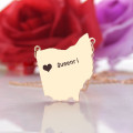Rose gold Ohio state map heart name necklace
