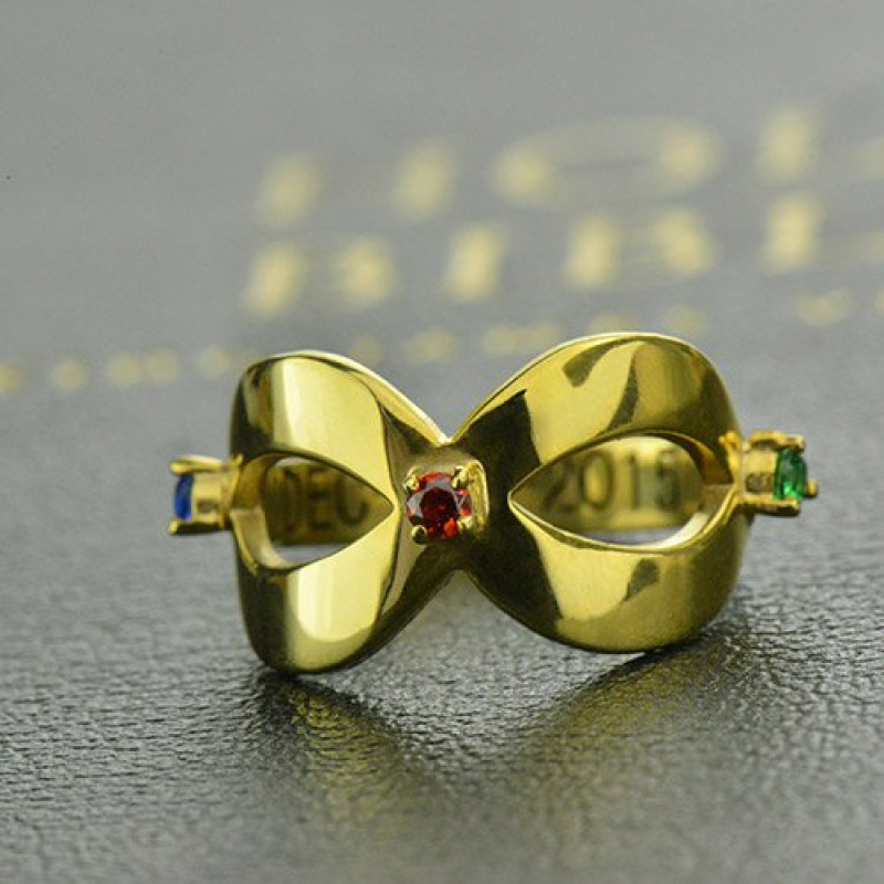 Engraved Infinity Birthstone Ring Engraved infinity birthstone ring product view