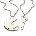 Key to My Heart Couple Name Pendant Set Key to My Heart personalised couple name pendant set
