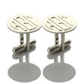 Personalised men's block monogram cufflinks, gallery view