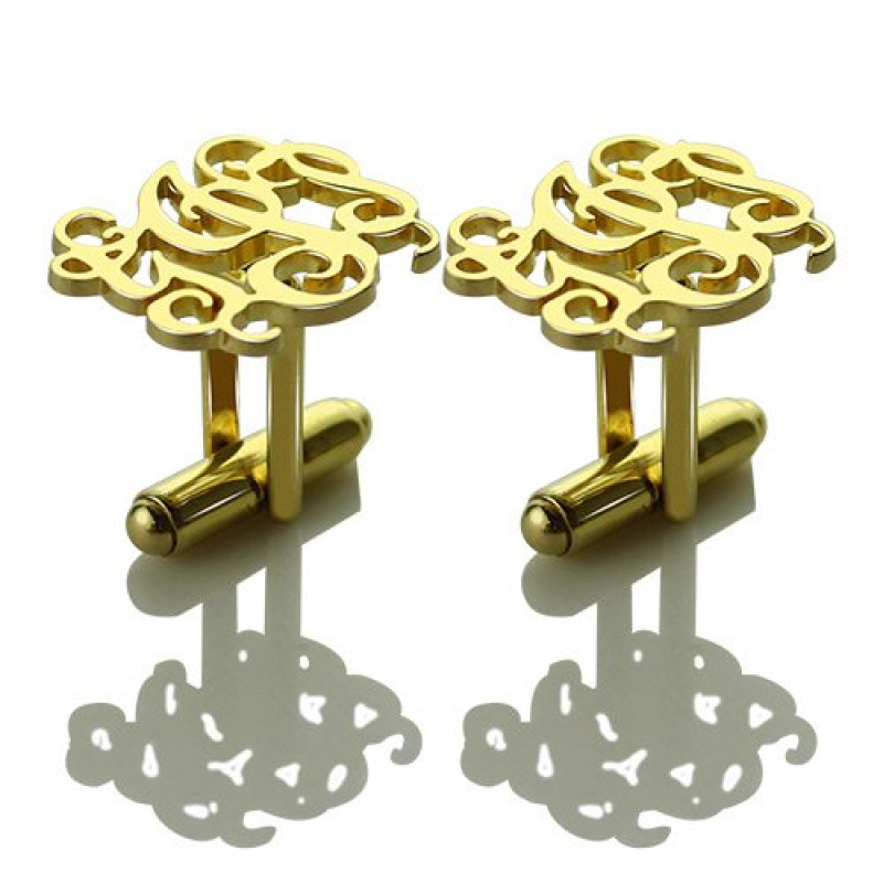Personalised 3-Initial Monogram Cufflinks Personalised three-initial monogram cufflinks product image