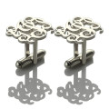 Personalised Script Monogram Cufflinks Personalised three-initial script monogram cufflinks