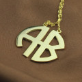 Two Initial Block Monogram Pendant Personalised two-initial block monogram pendant necklace