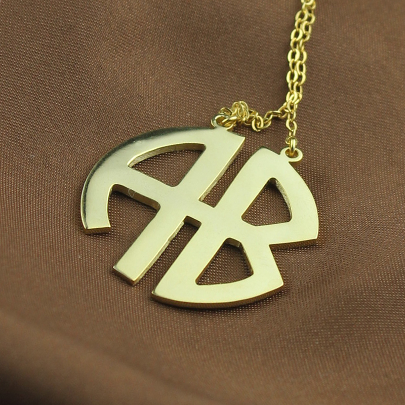 Two Initial Block Monogram Pendant Personalised two-initial block monogram pendant necklace