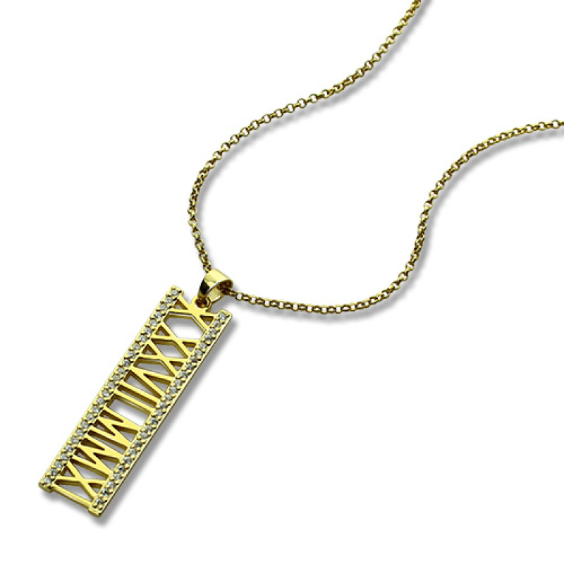 Personalised Roman numeral necklace product image