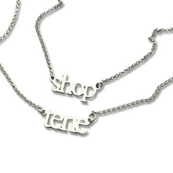 Sterling Silver Double Layer Mini Name Necklace Sterling Silver Double Layer Mini Name Necklace