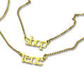 Double-layer mini personalised name necklace product image