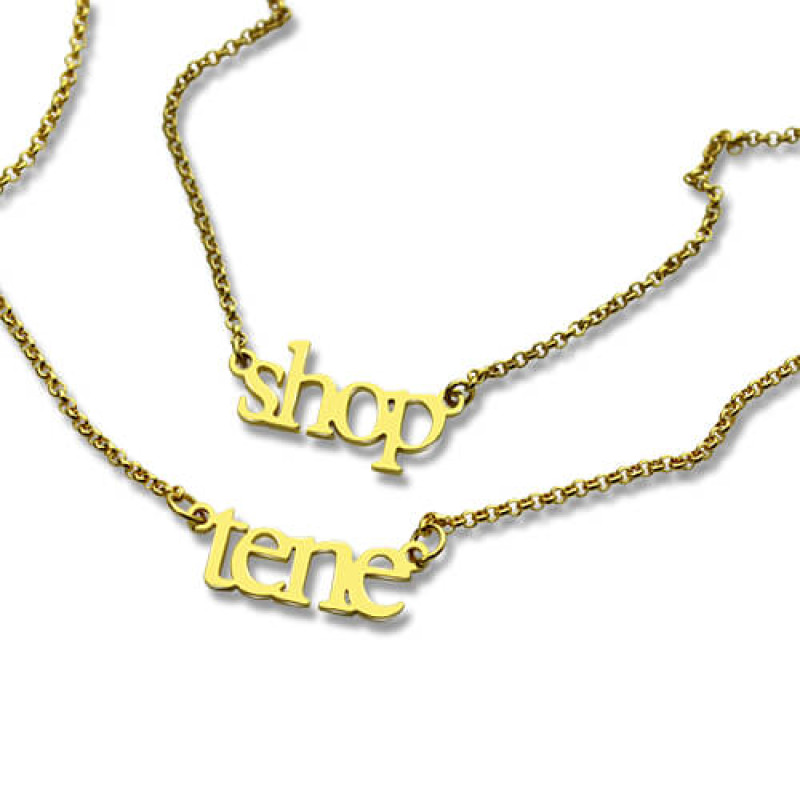 Double-layer mini personalised name necklace product image