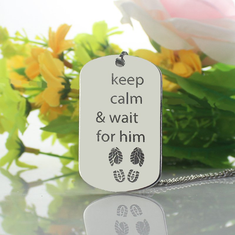 Personalised his and hers dog tag necklaces detail image