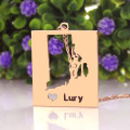Personalised Rhode State Dog Tag Necklace Personalised Rhode state dog tag necklace with heart name detail