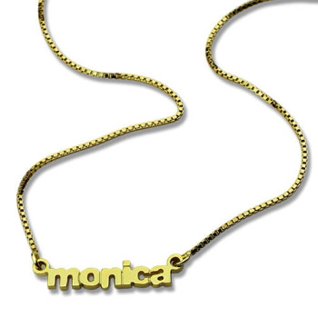Personalised Small Lowercase Name Necklace in 18ct Gold Plated Personalised Small Lowercase Name Necklace in 18ct Gold Plated