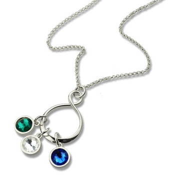 Personalised Birthstone Infinity Charm Necklace Personalised Birthstone Infinity Charm Necklace