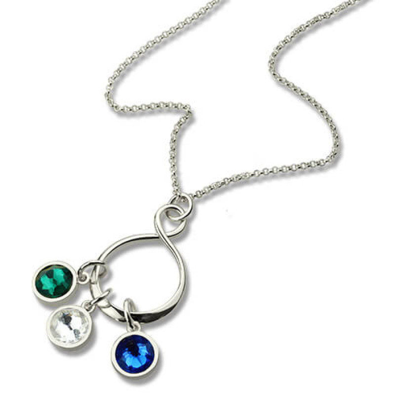 Personalised Birthstone Infinity Charm Necklace Personalised birthstone infinity charm necklace product image