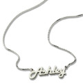 Sterling Silver Retro Name Necklace - Product Image Sterling silver retro personalised name necklace product image