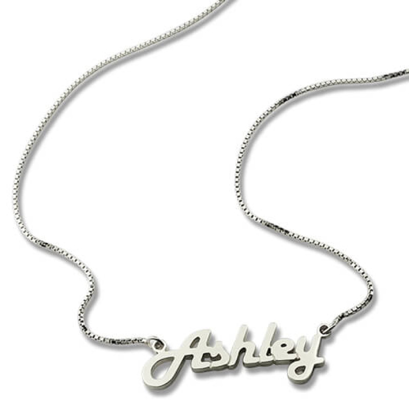 Sterling Silver Retro Name Necklace - Product Image Sterling silver retro personalised name necklace product image