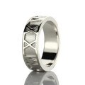 Personalised Roman numerals band ring product image