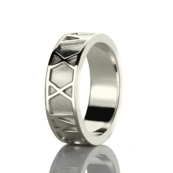 Personalised Roman Numerals Band Ring Sterling Silver Personalised Roman Numerals Band Ring Sterling Silver