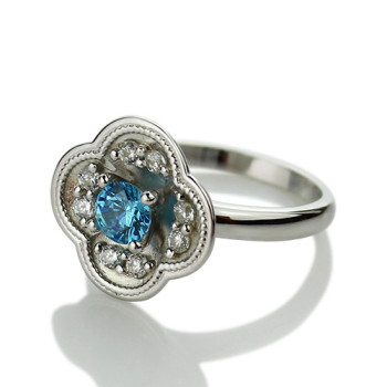 Birthstone Blossoming Love Engagement Ring Sterling Silver Birthstone Blossoming Love Engagement Ring Sterling Silver