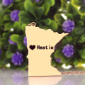 Custom Minnesota state-shaped heart name necklace