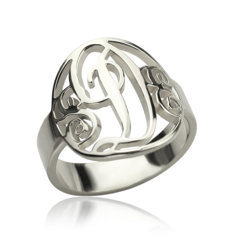 Personalised Monogram Ring Personalised circle monogram initial ring