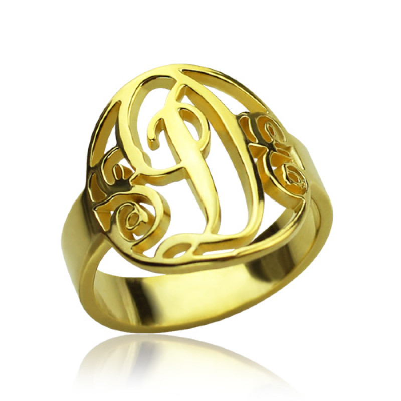 Script Framed Monogram Ring Product View Script framed monogram ring product view