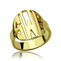 Personalised block circle monogram ring product image