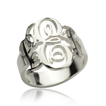 Personalised Fancy Monogram Ring Sterling Silver Personalised Fancy Monogram Ring Sterling Silver