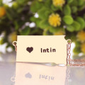 South Dakota state-shaped heart name necklace