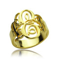 Interlocking Three Initials Monogram Ring View Interlocking three initials monogram ring product view