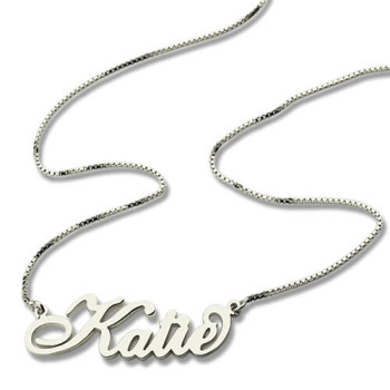Personalised Nameplate Necklace Carrie Stering Silver Personalised Nameplate Necklace Carrie Stering Silver