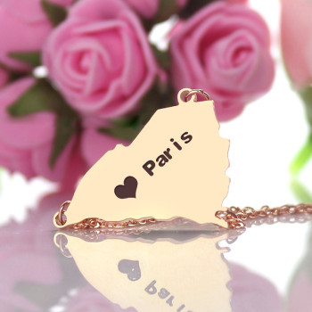 South Carolina State Shaped Necklaces With Heart Name Rose Gold South Carolina State Shaped Necklaces With Heart Name Rose Gold