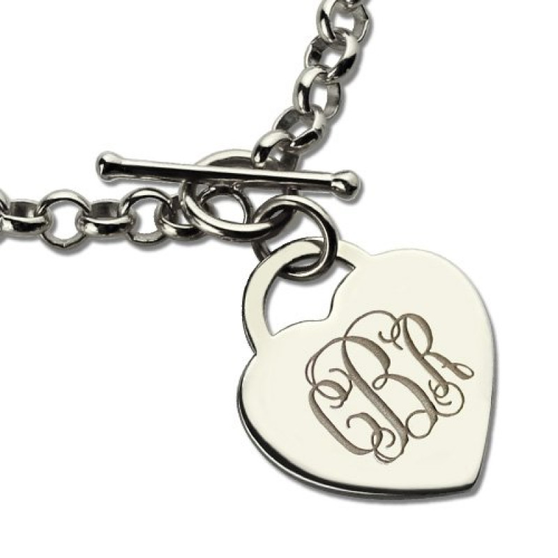 Personalised Monogram Heart Charm Bracelet Personalised monogram heart charm bracelet product image