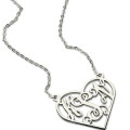 Heart monogram necklace