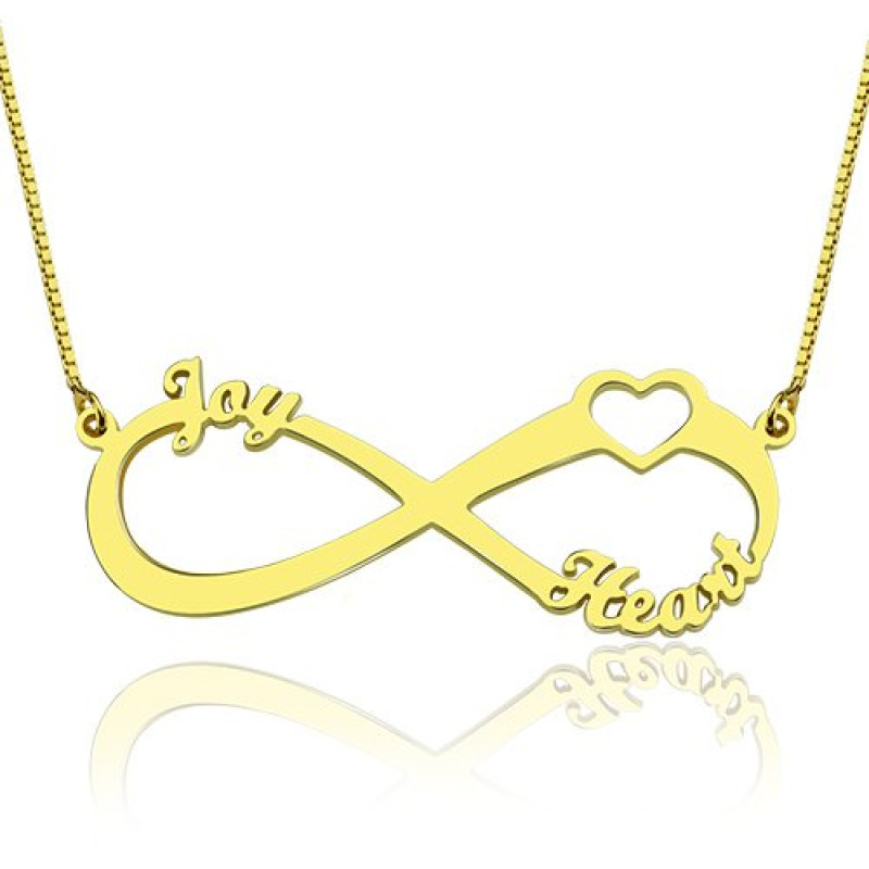 Personalised Heart Infinity Necklace Personalised heart infinity necklace product view