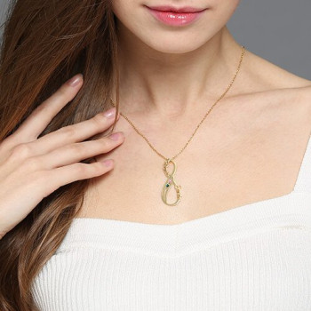 Vertical Infinity Name Necklace with Birthstones 18ct Gold Plated Vertical Infinity Name Necklace with Birthstones 18ct Gold Plated