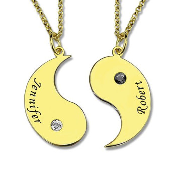 Yin Yang Necklaces Set for Couples or Friend 18ct Gold Plated Yin Yang Necklaces Set for Couples or Friend 18ct Gold Plated