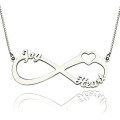 Heart infinity necklace detail view