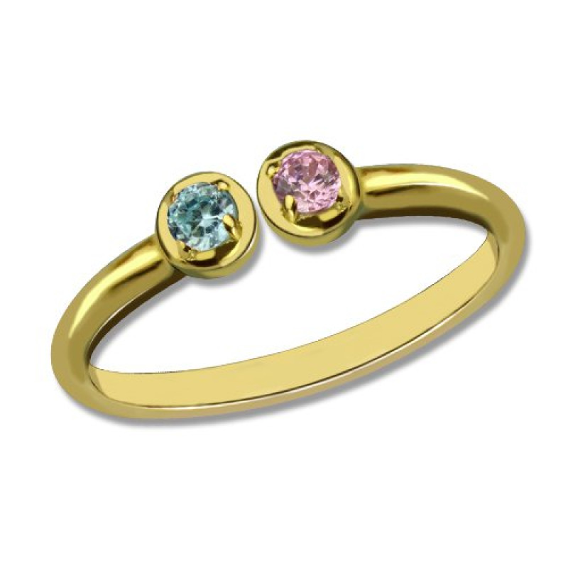 Dual birthstone personalised ring product view