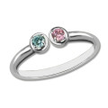 Dual birthstone cuff ring product view