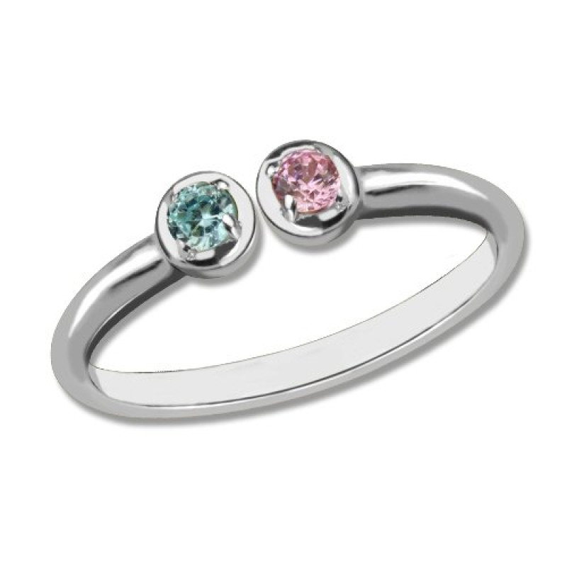 Dual birthstone cuff ring product view