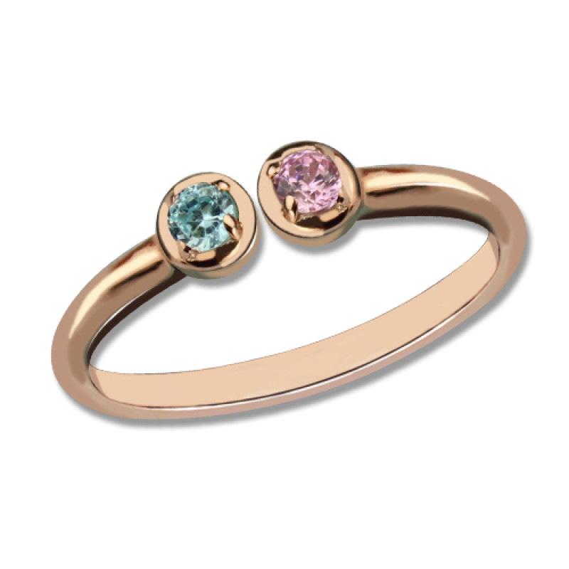 Dual birthstone ring product view