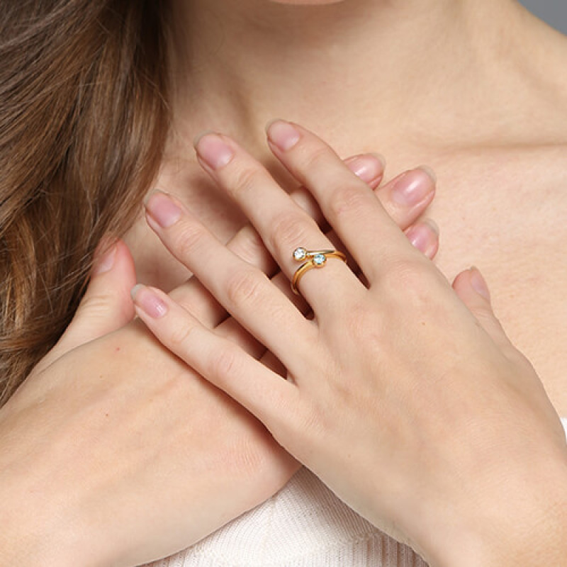 Dual Drops Birthstone Ring Dual Drops Birthstone Ring product view
