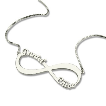Personalised Infinity Symbol Necklace Double Name Personalised Infinity Symbol Necklace Double Name