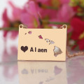 Hawaii state-shaped personalised name necklace