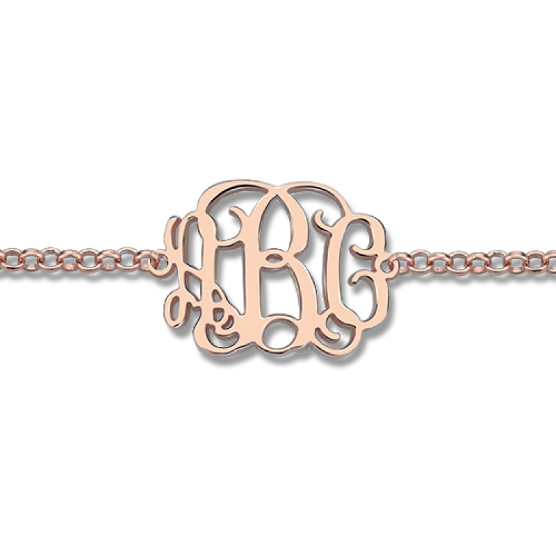 Personalised Monogram Name Bracelet Personalised monogram name bracelet with cable chain